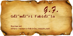 Gömöri Fabióla névjegykártya